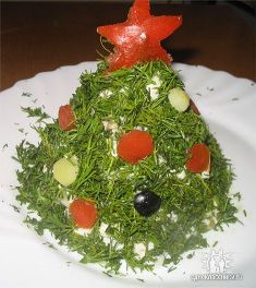 Новогодние блюда с фото. Съедобная елка салат