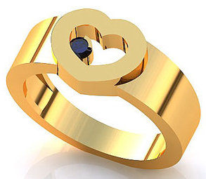 Золотое кольцо с сердечком