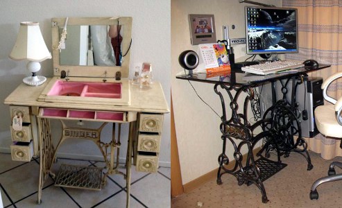 Туалетный столик и компьютерный стол из станины от швейной машинки