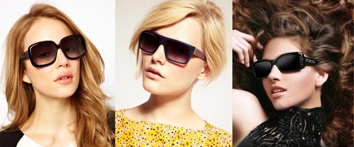 Девушки в квадратных солнцезащитных очках