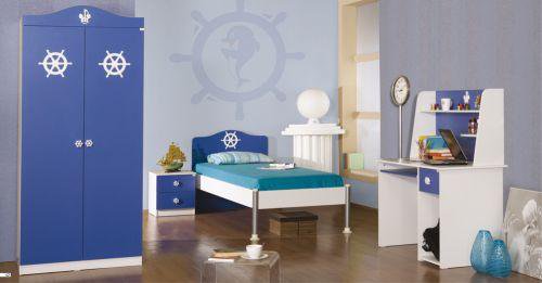Детская спальня в синих тонах
